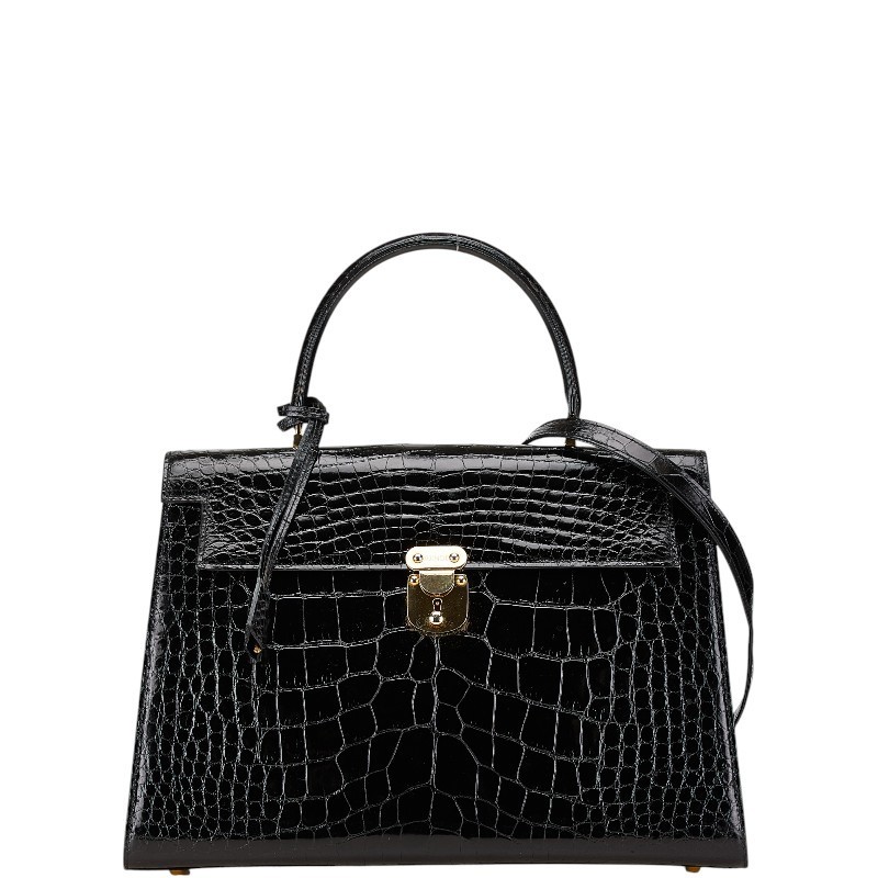Fendi Crocodile Handbag Black Leather Fendi Crocodile Handbag Black Leather